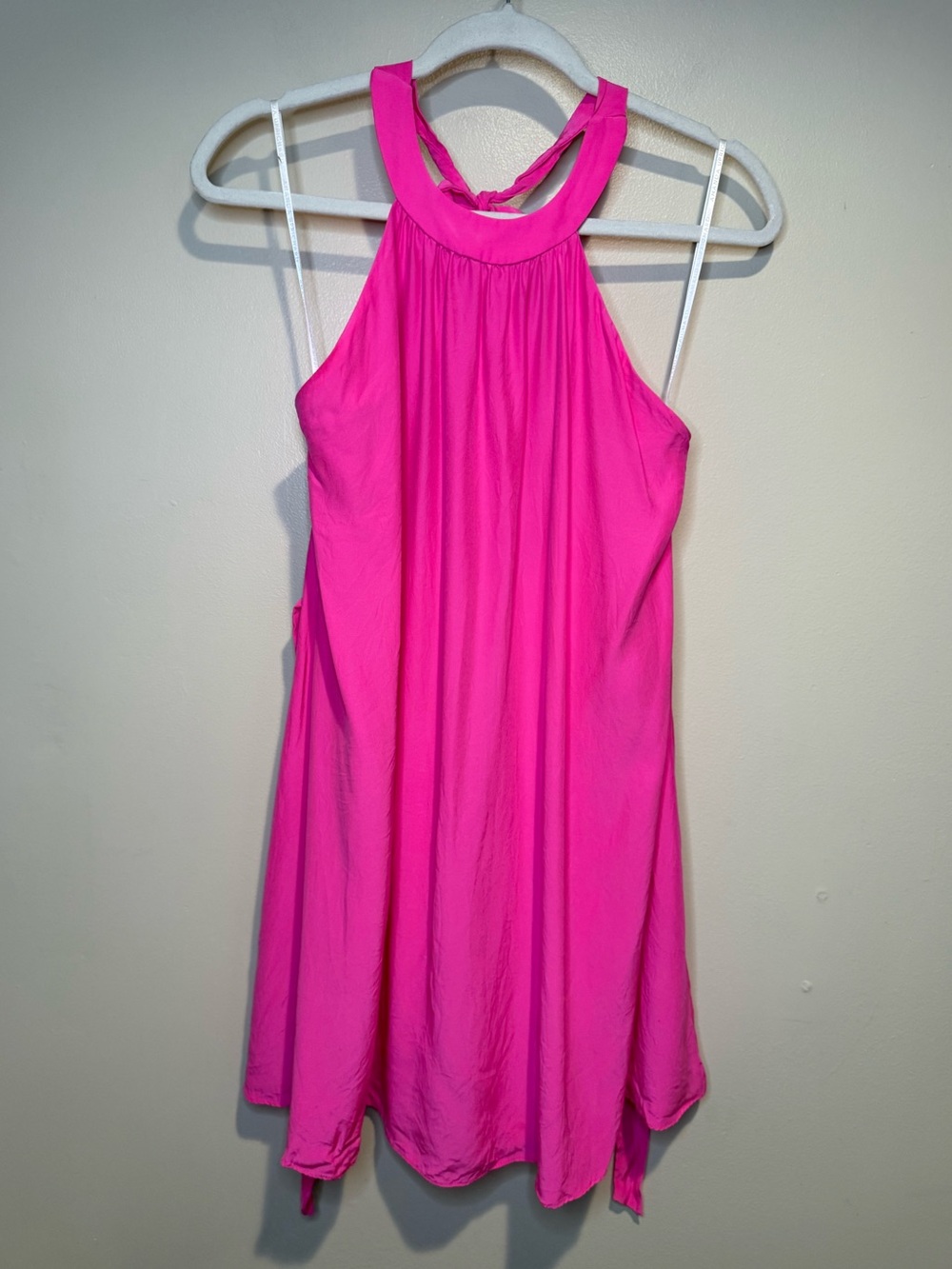 Amanda Uprichard 100% silk halter hot pink dress size XS x-small
